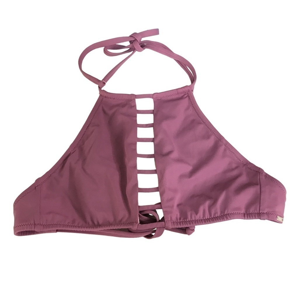 3/$15 Pink VS light purple strappy high neck halter bikini top XS